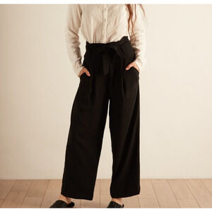 JUST Female Black Odette Wide Leg Fit Fair Trade Pants Size Medium Organic